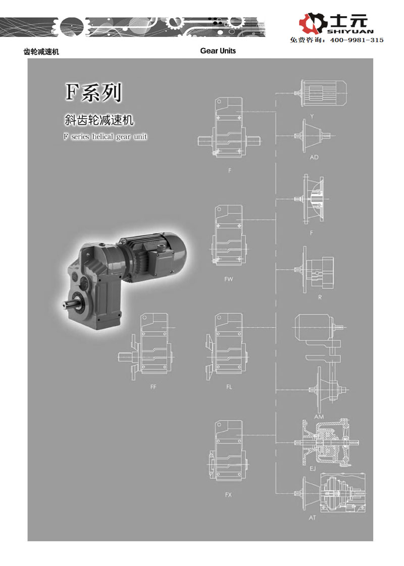 FS实心轴输出减速机 平行轴输出齿轮减速机硬齿面减速机图纸
