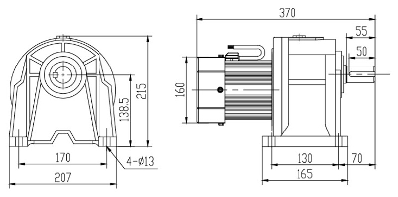SH32-750W微型永磁减速电机图纸